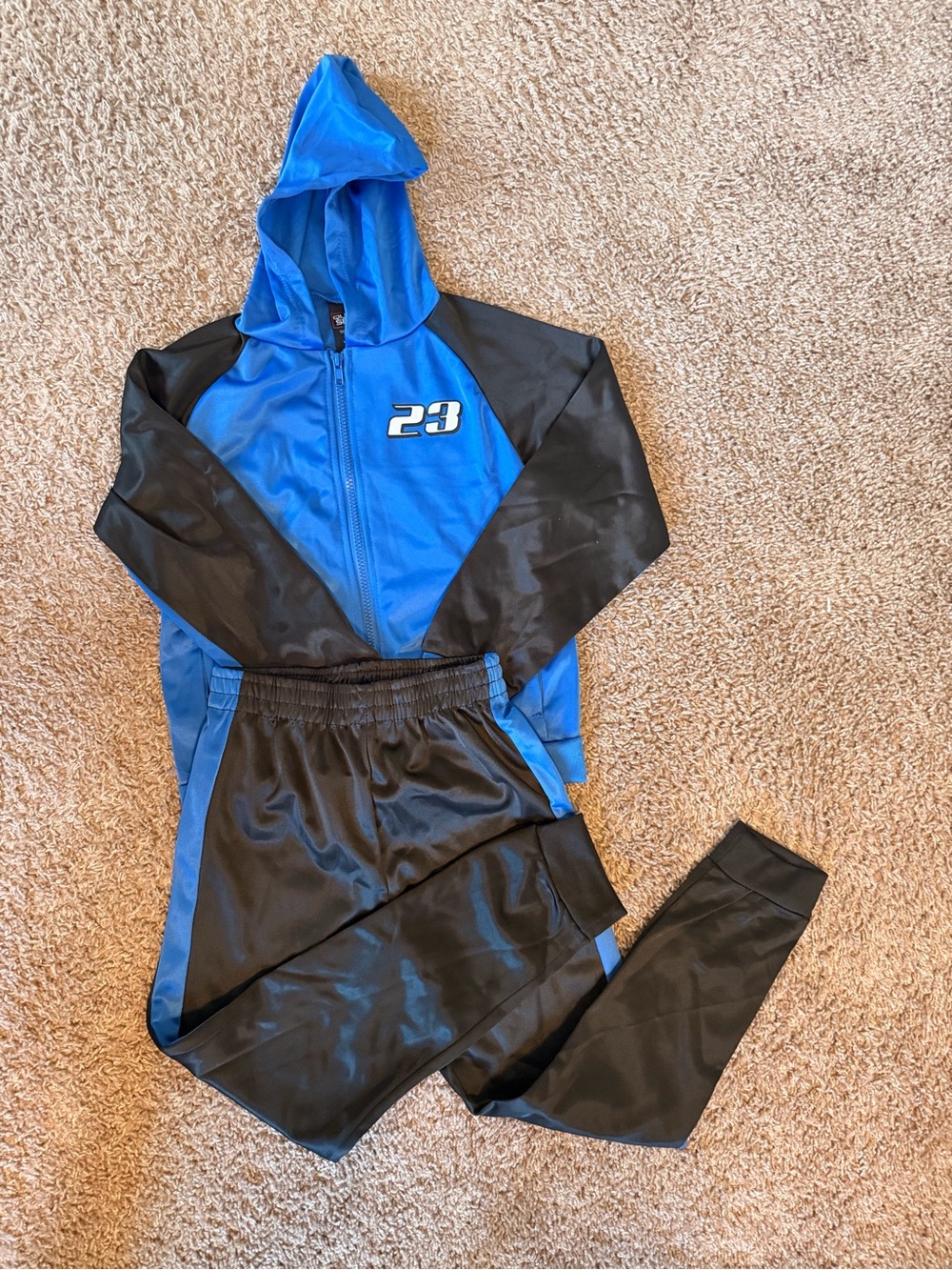 Boys Quad Seven Blue & Black 2-Piece Tracksuit Set Size 7